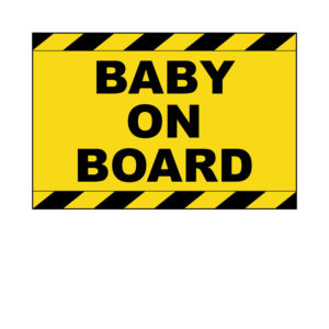 Baby On Board (with warning stripes)