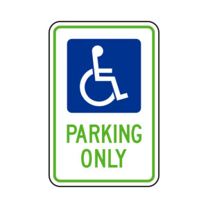 Parking Only Sign (w/handicap symbol) - B