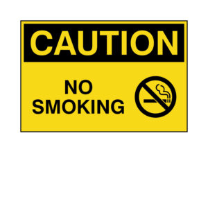 Caution - No Smoking (w/symbol) Label
