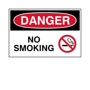 Danger - No Smoking (w/symbol) Label